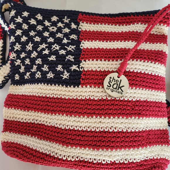 The Sak Red, White, and Blue Crochet Crossbody Bag - Picture 3 of 5